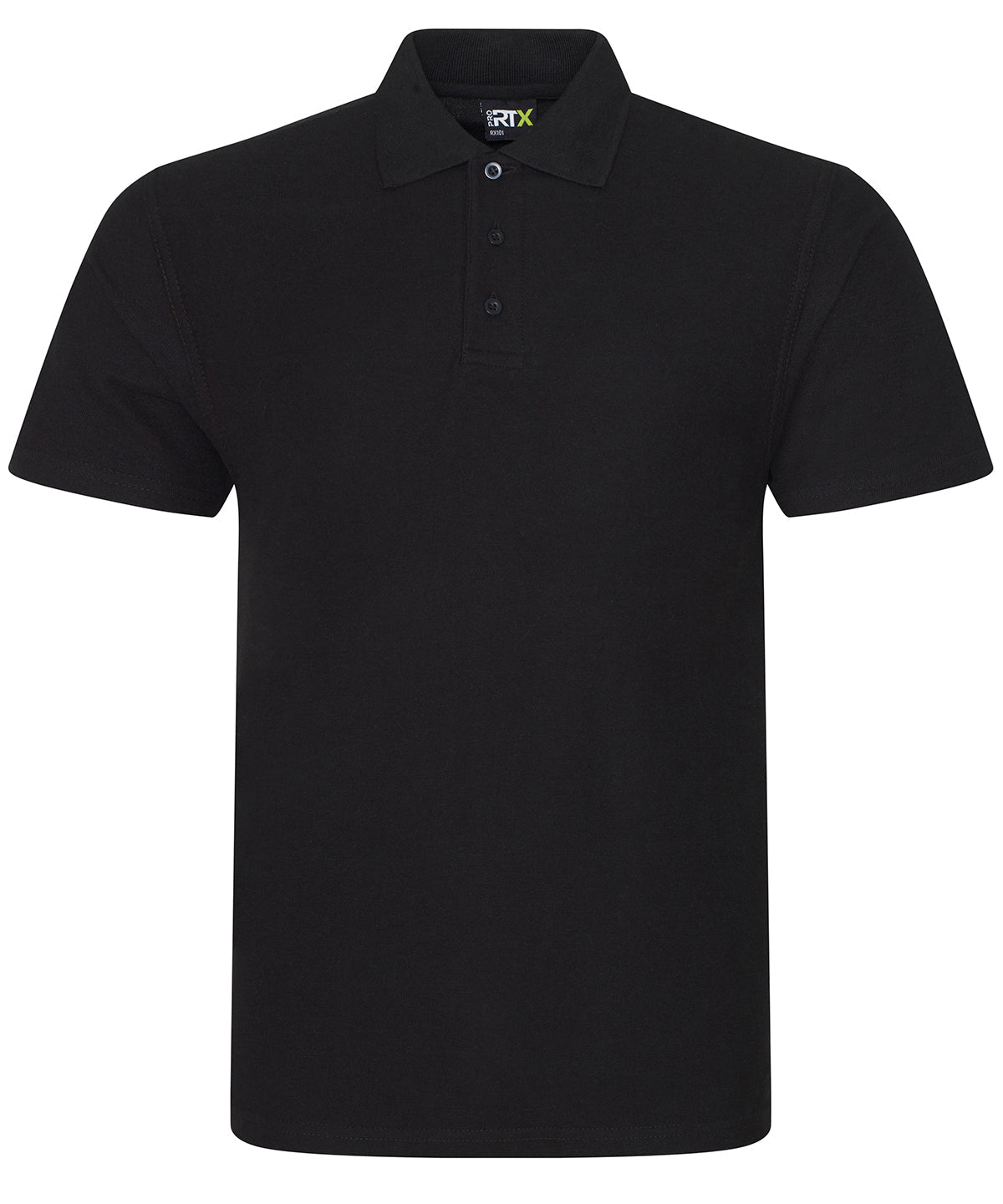 Black polo shirt on a white background