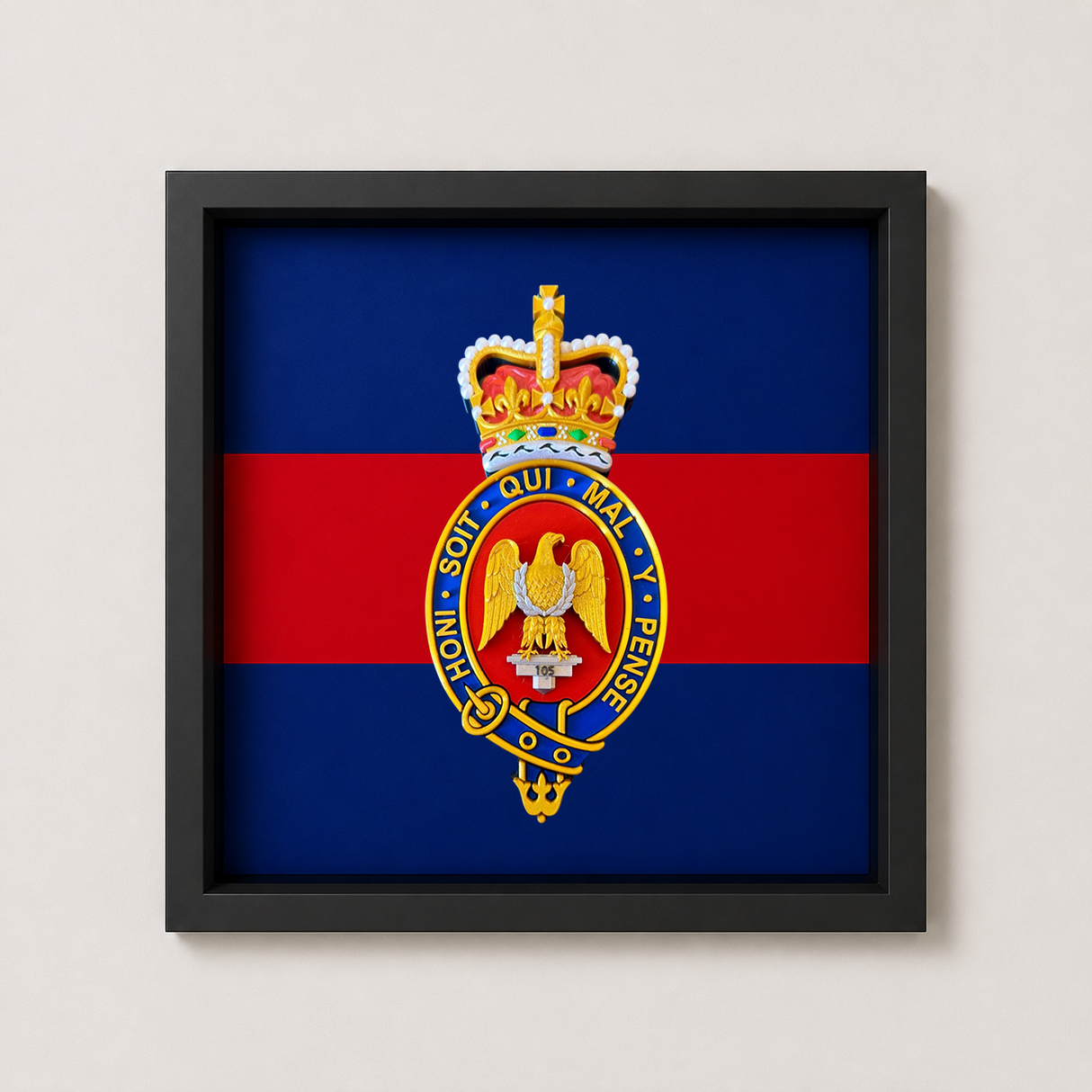 Blues and Royals Cypher Queen's 3D Cap Badge Display Frame