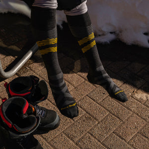 Mens Knee High Merino Wool Ultra-Lightweight Ski Snowboard Socks