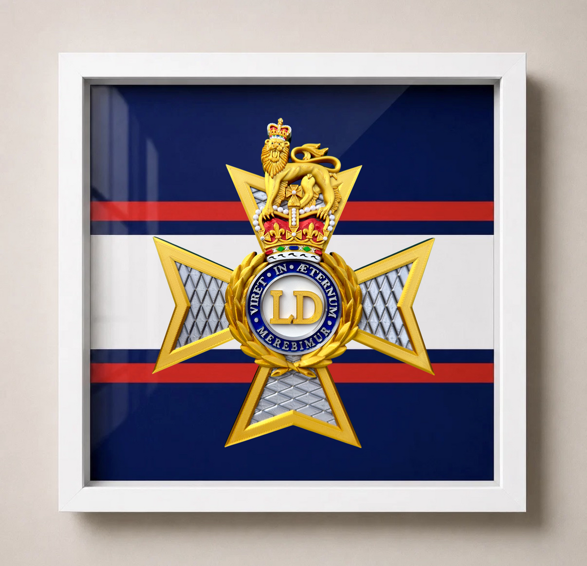 The Light Dragoons Framed Cap Badge Display – Queen's Crown | Officially Licensed