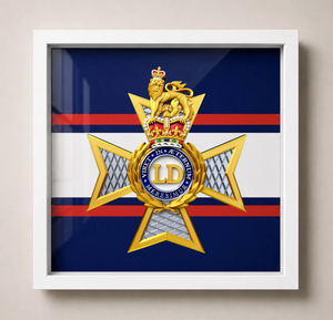 The Light Dragoons Framed Cap Badge Display – Queen's Crown | Officially Licensed