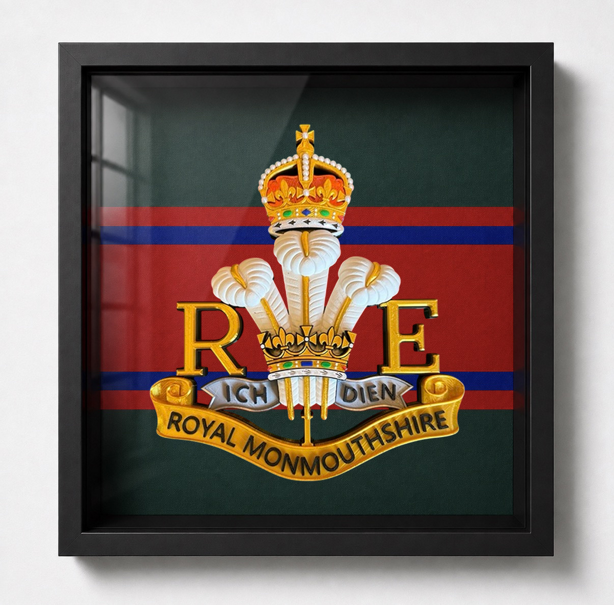 Royal Monmouthshire Royal Engineers Cap Badge Display Frame