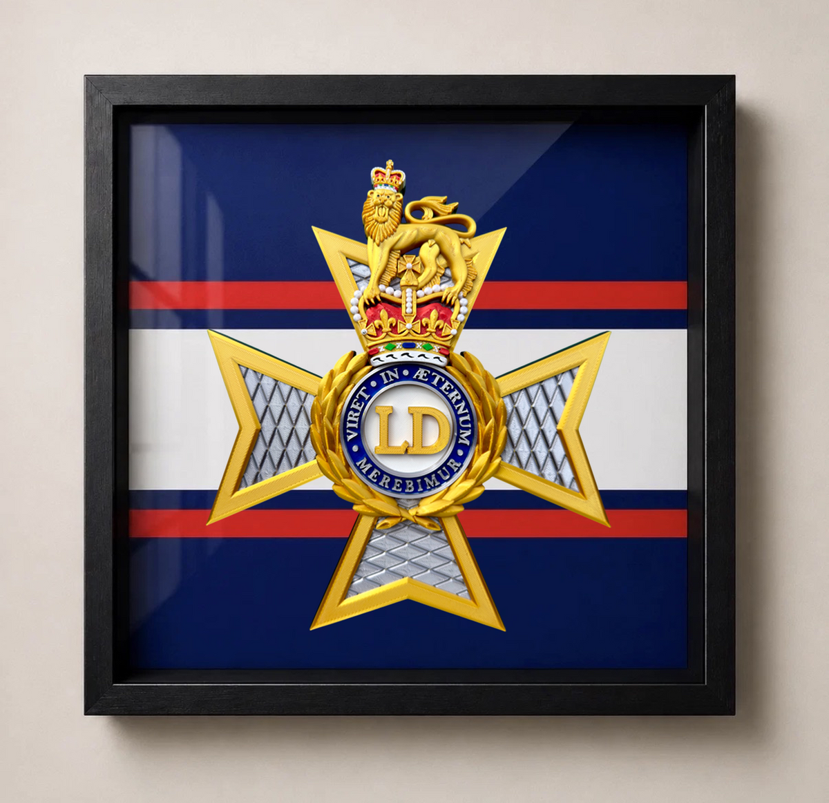 The Light Dragoons Framed Cap Badge Display – Queen's Crown | Officially Licensed