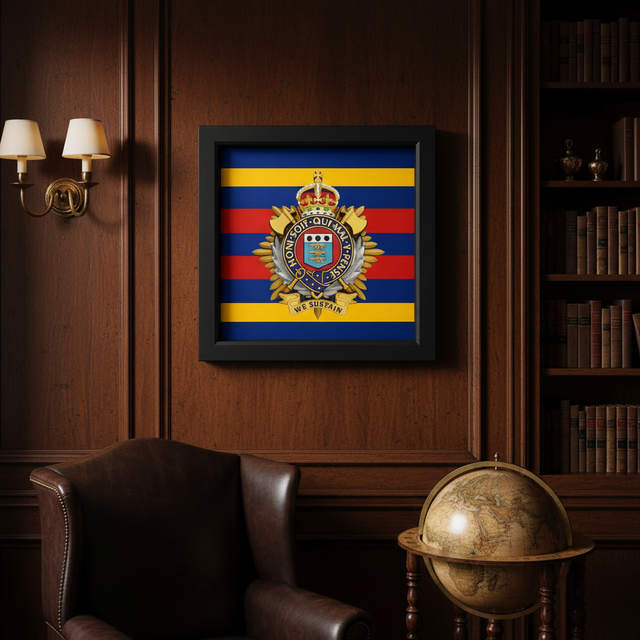 Royal Logistic Corps 3D King's Cap Badge Display Frame