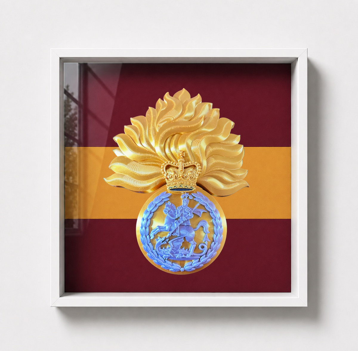 Royal Regiment of Fusiliers Grenade Display Frame Queen's Crown