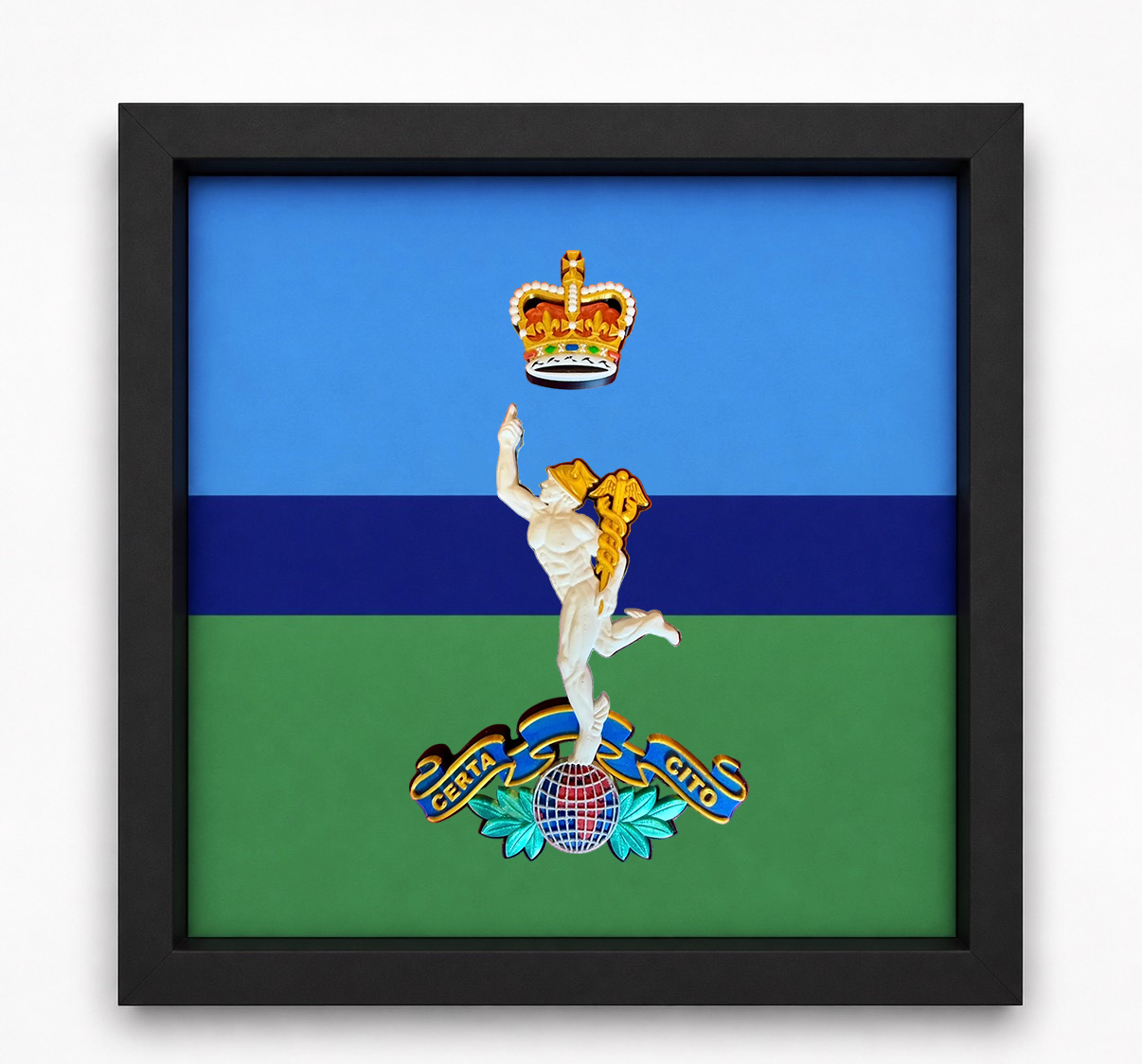Royal Corps of Signals 3D Cap Badge Display Frame – Queen's Crown