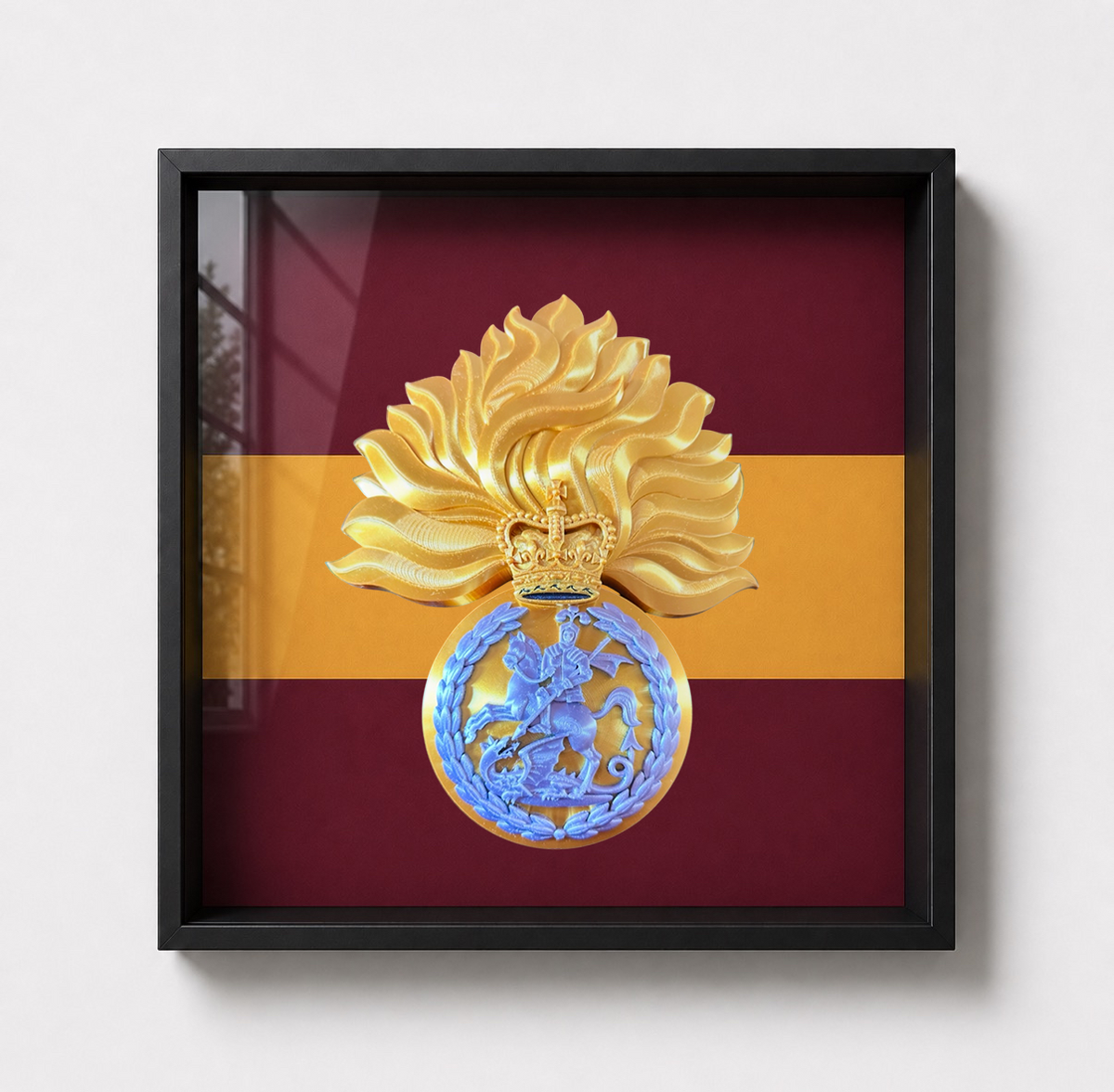 Royal Regiment of Fusiliers Grenade Display Frame Queen's Crown