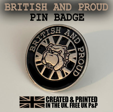 British And Proud Bulldog Pin Badge