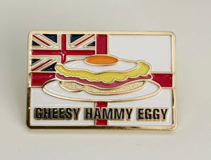 Cheesy Hammy Eggy Pin Badge Royal Navy Matelot Gift