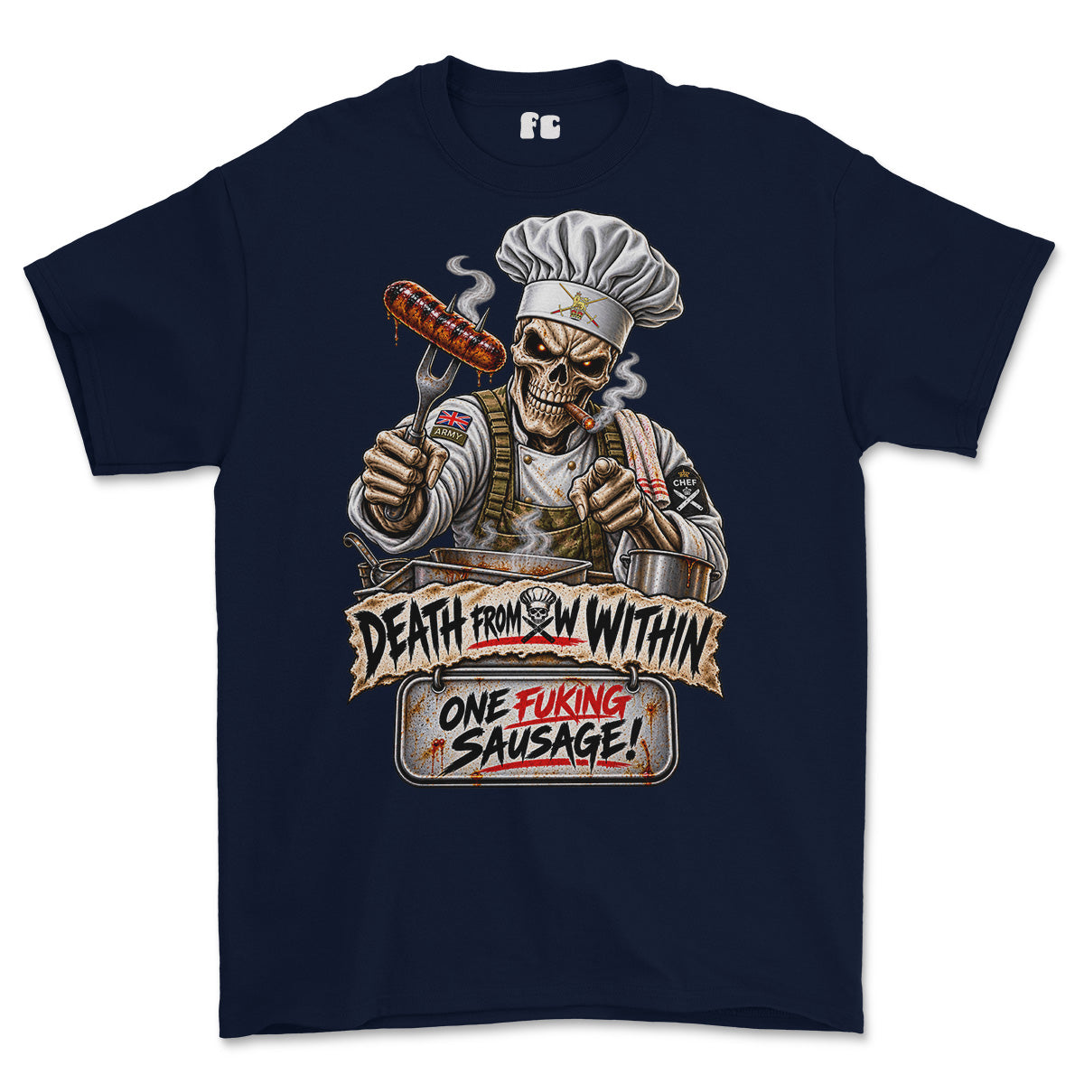 Army Chef One Sausage Rule Printed T-Shirt