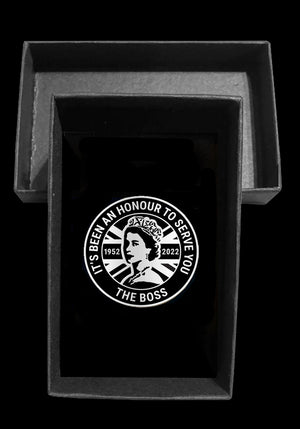 Her Majesty Queen Elizabeth II The Boss Pin Badge