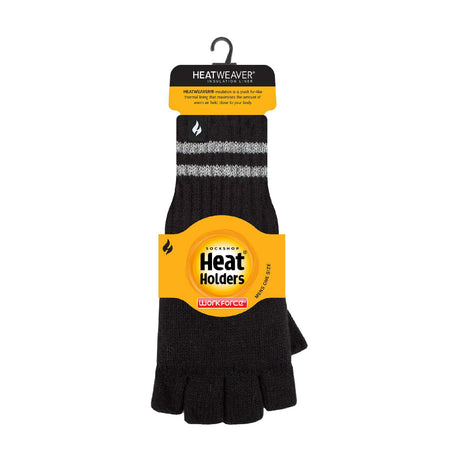 Mens Hi Vis Reflective Fleece Lined Thermal Winter Fingerless Gloves