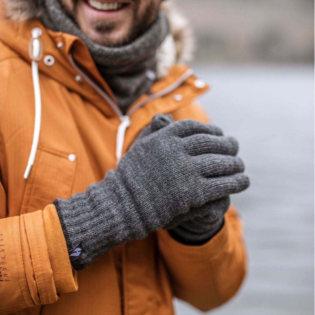 Mens Winter Warm Soft Fleece Lined Thermal Gloves