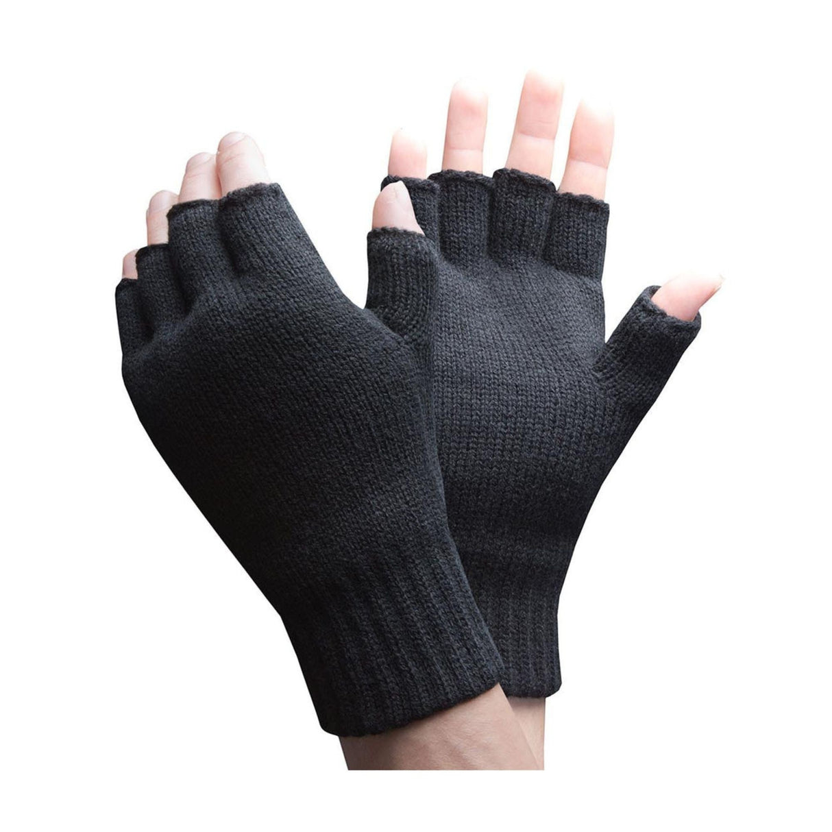 Mens Warm 3.2 TOG Fleece Lined Winter Thermal Fingerless Gloves