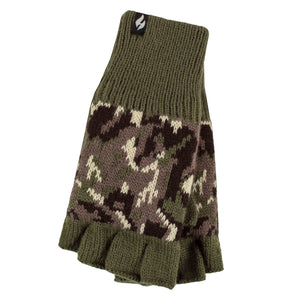 Mens Warm 3.2 TOG Fleece Lined Winter Thermal Fingerless Gloves