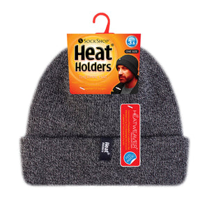 Mens 3.6 TOG Fleece Lined Thermal Turn Over Cuff Winter Beanie Hat