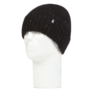 Warm Ribbed Cuff Beanie Hat for Men | Fleece Lined Chunky Winter Hat