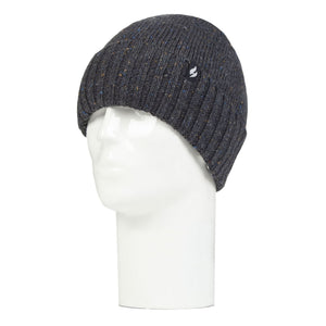 Warm Ribbed Cuff Beanie Hat for Men | Fleece Lined Chunky Winter Hat