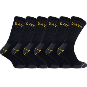 CAT 6 Pack Unisex Heavy Duty Work Socks for Steel Toe Boots