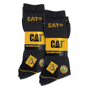 CAT 6 Pack Unisex Heavy Duty Work Socks for Steel Toe Boots