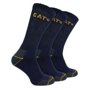 CAT Mens 3 Pack Real Work Socks with Cushioned Heel & Toe