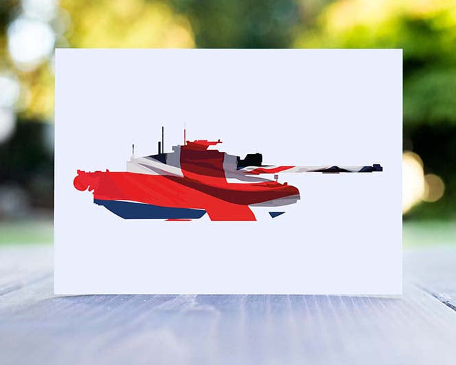 Challenger 2 Tank Union Flag Greeting Card