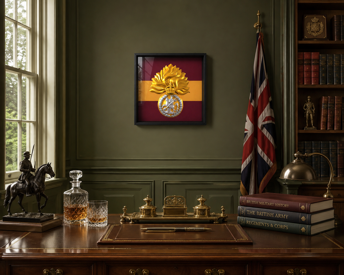 Royal Regiment of Fusiliers Grenade Display Frame King's Crown