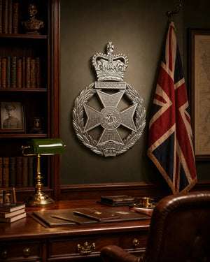 Royal Green Jackets Silver XL Cap Badge | Officially Licensed