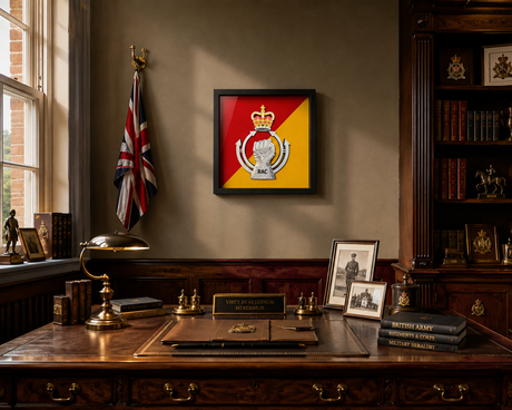 Royal Armoured Corps Cap Badge Display Frame – Queen's Crown | Officially Licensed