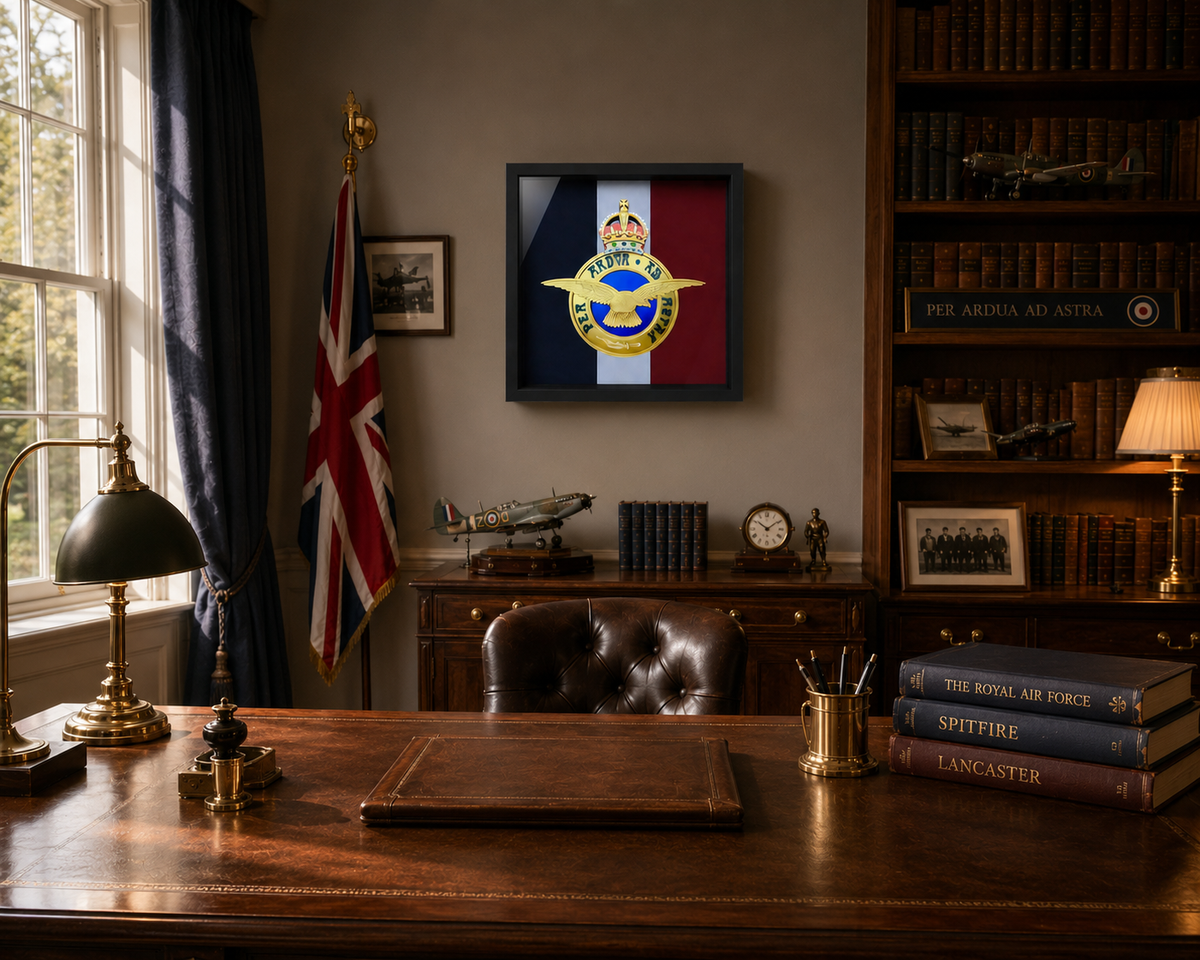 Royal Air Force King's Crown Emblem Display Frame 