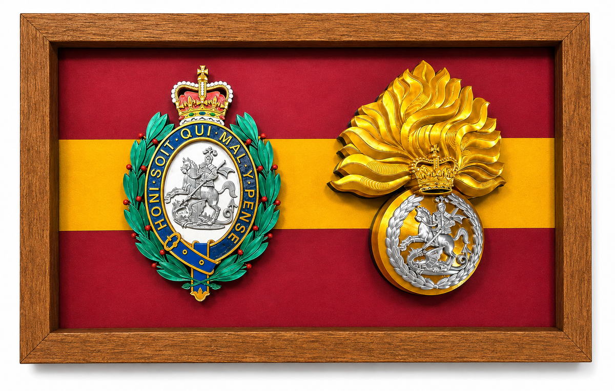 Double Military Cap Badge Display Frame | MOD Licensed