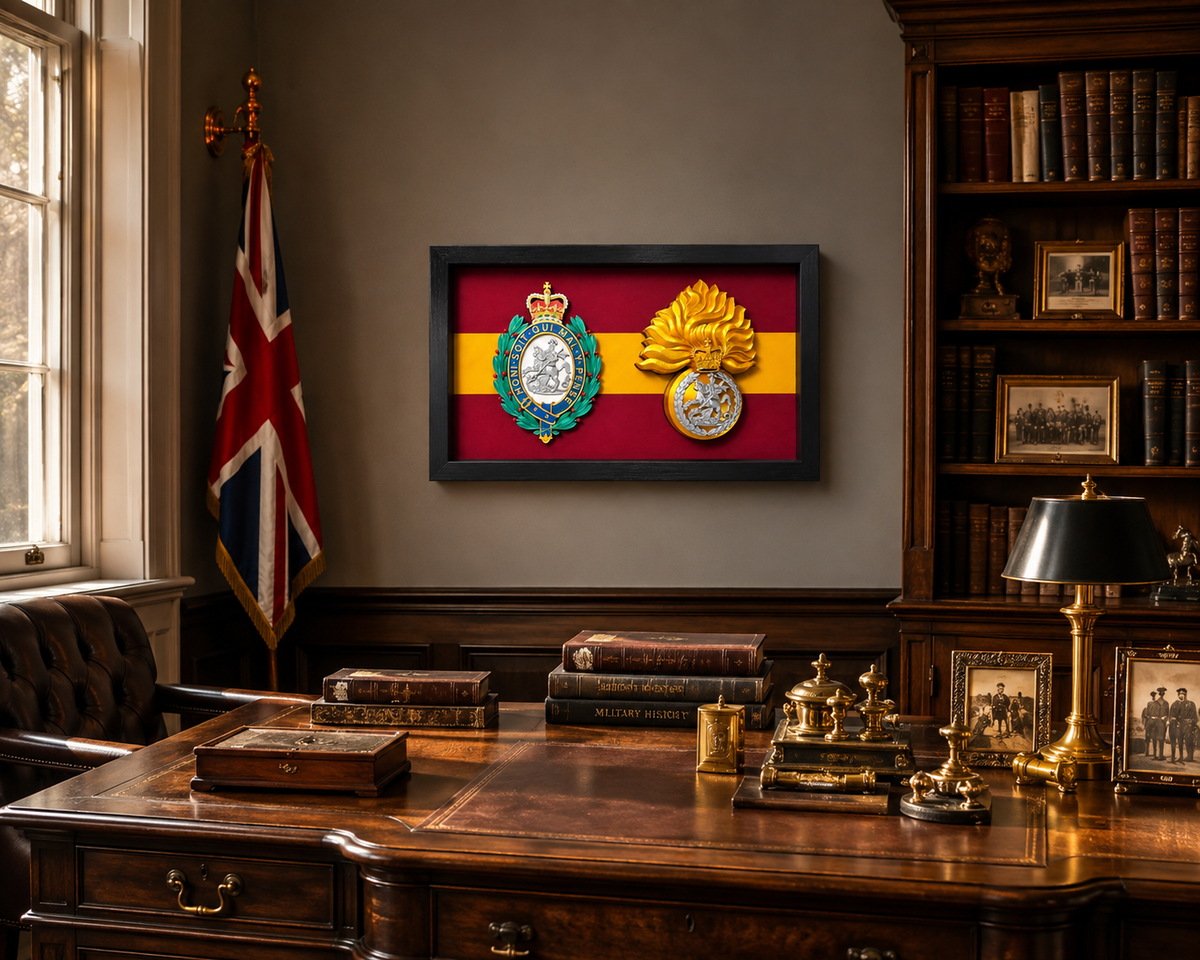 Double Military Cap Badge Display Frame | MOD Licensed