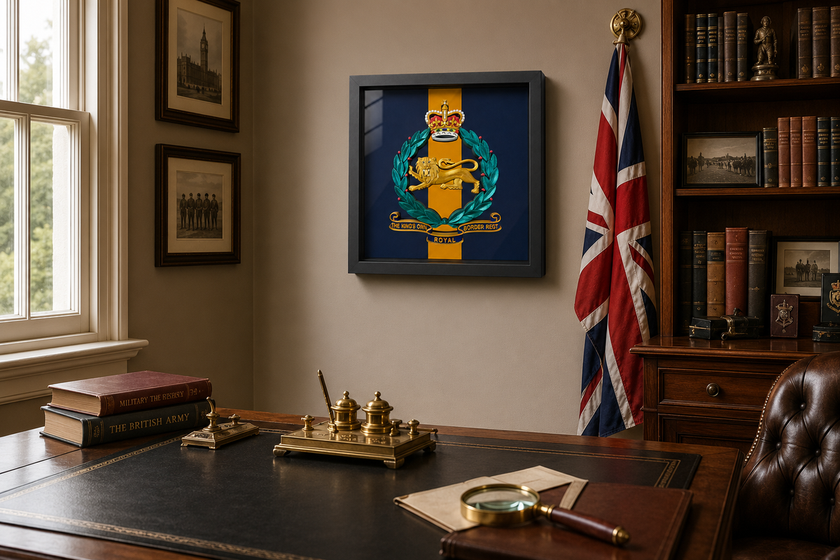 King's Own Royal Border Regiment Cap Badge Display Frame
