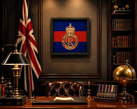 Blues and Royals 3D King's Crown Cap Badge Display Frame