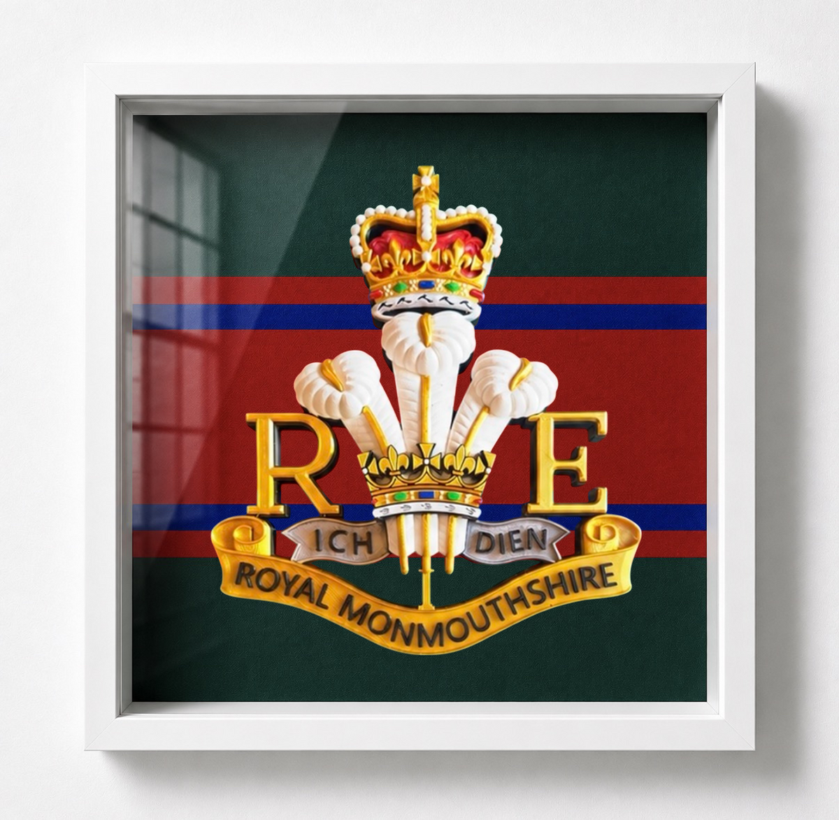 Royal Monmouthshire Royal Engineers Cap Badge Display Frame