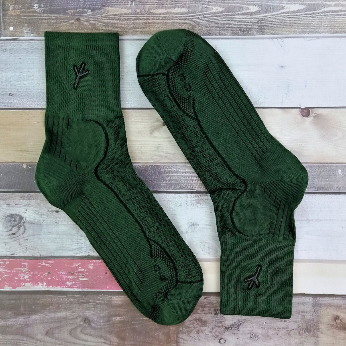 2 Pack Mens Cotton Hiking Boot Socks with Silver Technology