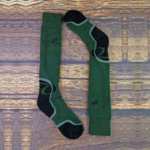1 Pack Mens Merino Wool Long Knee High Green Socks