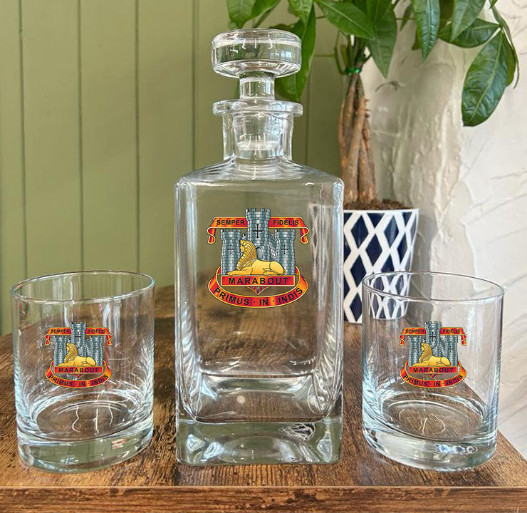 Devonshire & Dorset Regiment Crest - Decanter Set