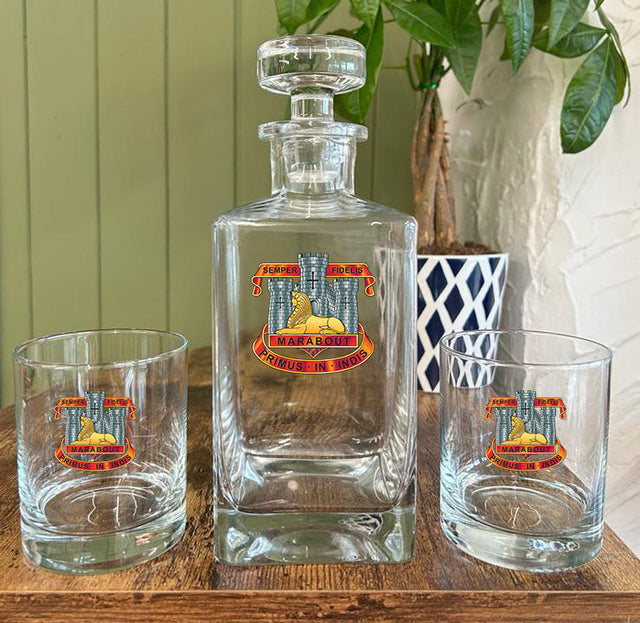 Devonshire & Dorset Regiment Crest - Decanter Set