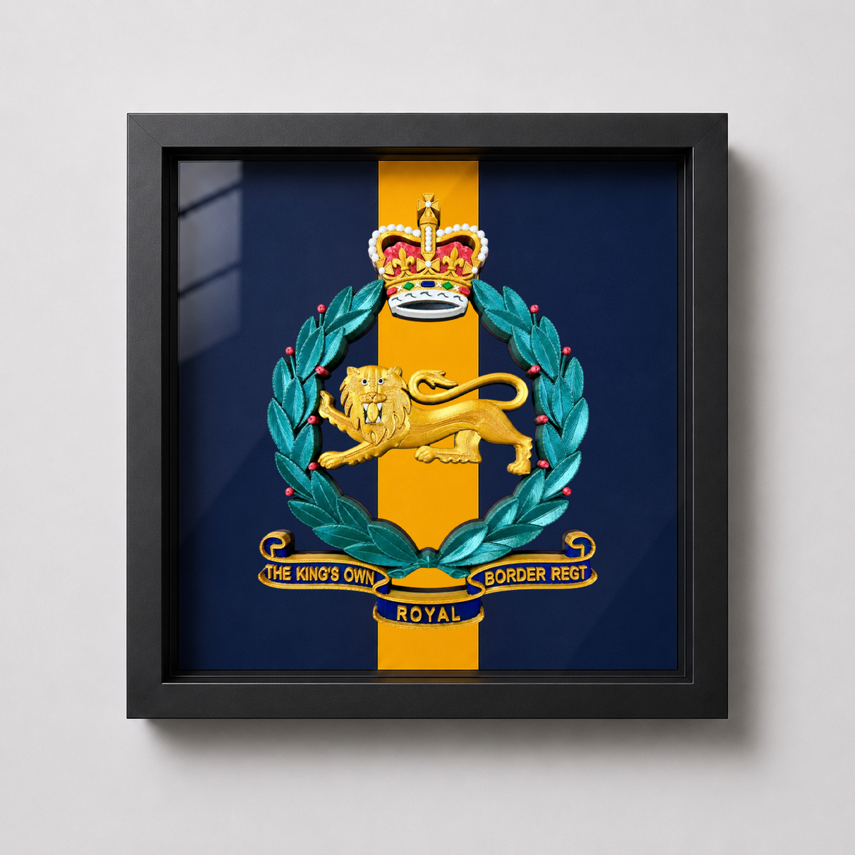 King's Own Royal Border Regiment Cap Badge Display Frame