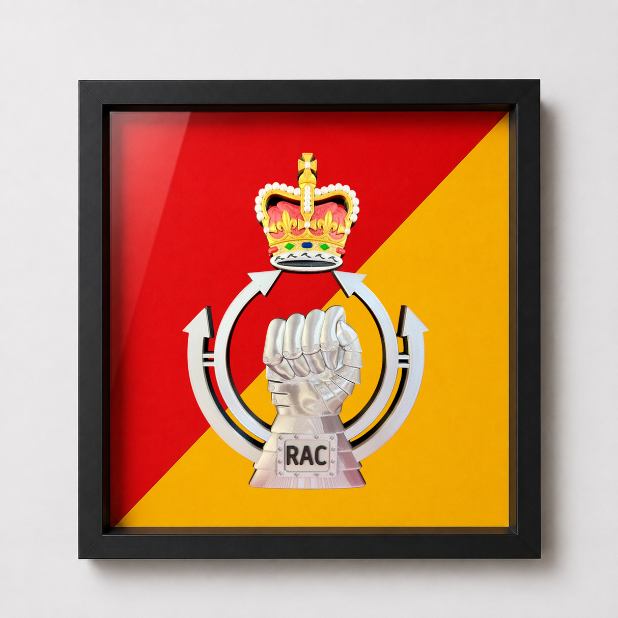 Royal Armoured Corps Cap Badge Display Frame – Queen's Crown | Officially Licensed