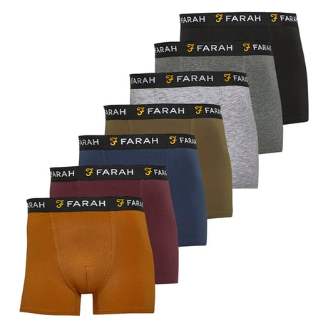Farah 7 Pack Mens Cotton Breathable Boxers Underwear - Kalle Collection