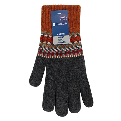 Mens Wool Gloves | Winter Cute Fairisle Gloves for Cold Weather