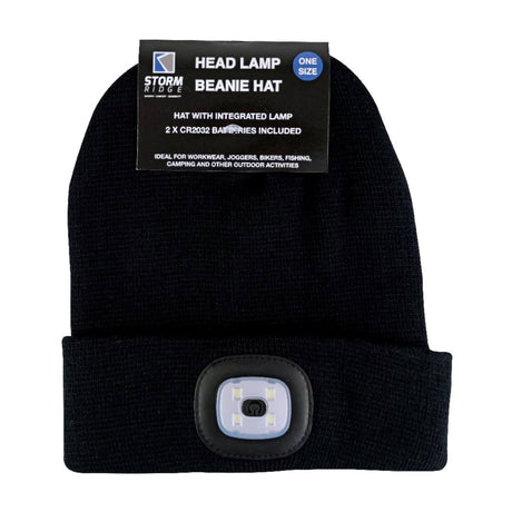 Ladies & Mens Winter Knit Beanie Hat with LED Light Torch