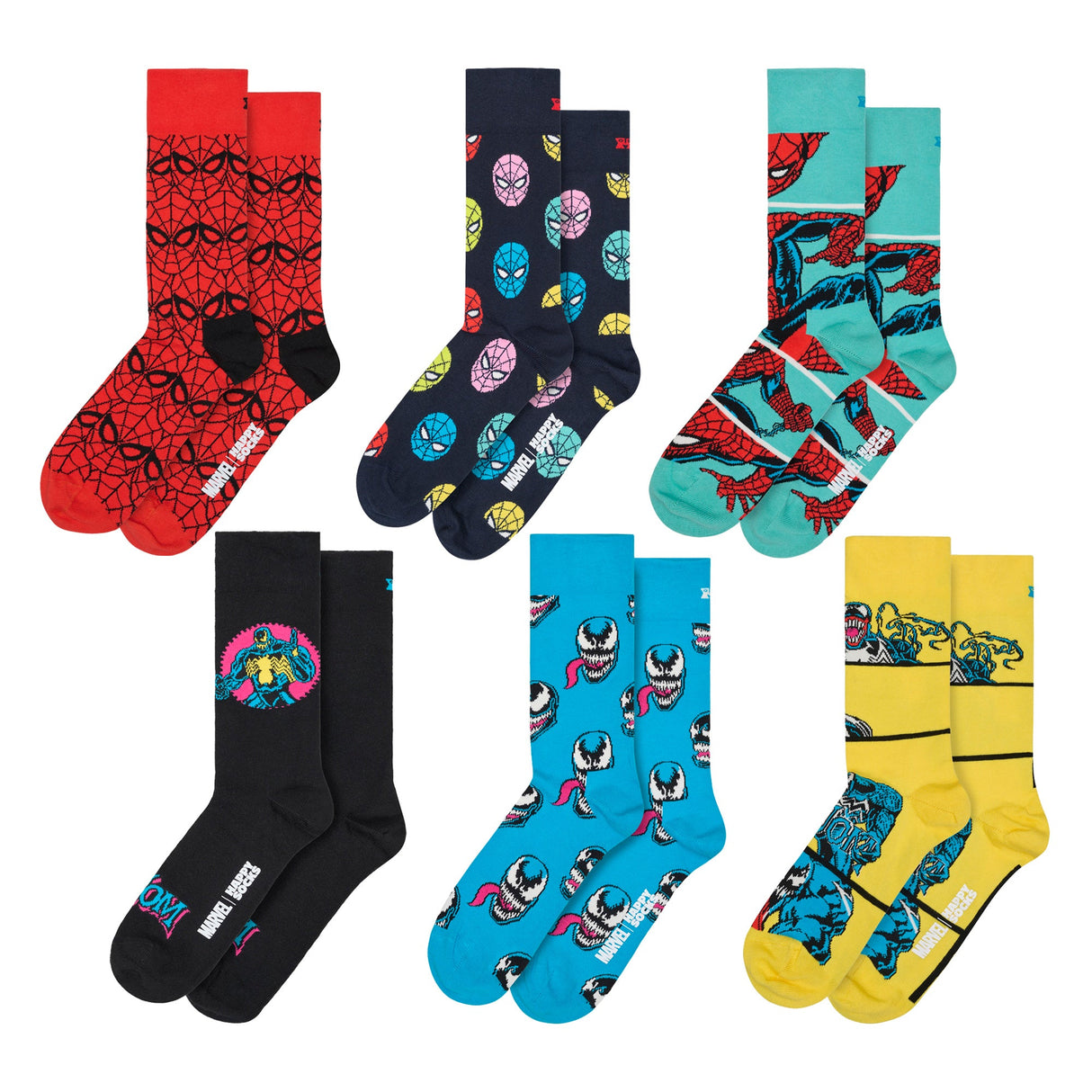6 Pack Spider-Man Socks Bundle Novelty Socks Gift Idea