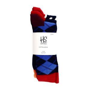 Pack of 3 Classic Argyle Patterned Mens Dress Socks Colorful Argyle Socks