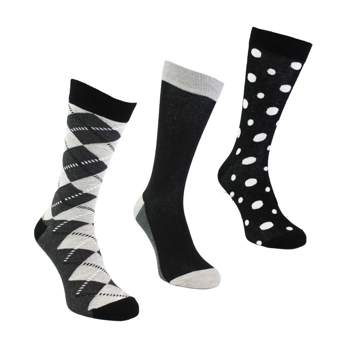 Pack of 3 Classic Argyle Patterned Mens Dress Socks Colorful Argyle Socks