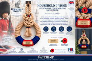Household Division Handcrafted Commemorative Rope Wreath - Made in Dorset
