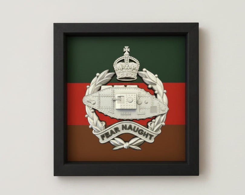 Royal Tank Regiment 3D King's Cap Badge Display Frame 