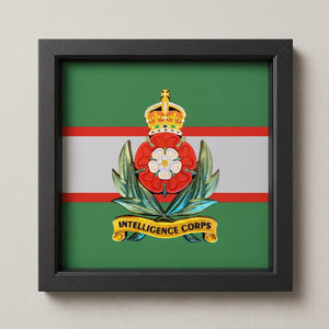 Intelligence Corps King's 3D Cap Badge Display Frame 